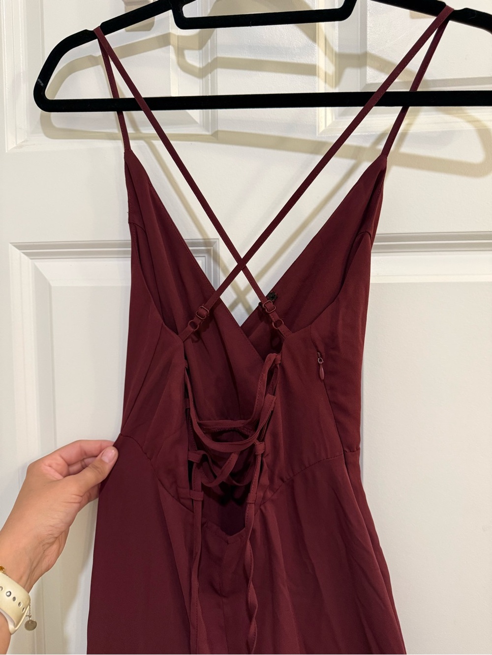 SHEIN Burgundy Ruffle Wrap Maxi Dress - Picture 4 of 4